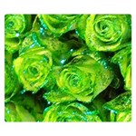 Festive Green Glitter Roses Valentine Love  Double Sided Flano Blanket (Small)  50 x40  Blanket Front