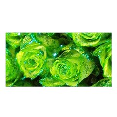 Festive Green Glitter Roses Valentine Love  Satin Shawl by yoursparklingshop