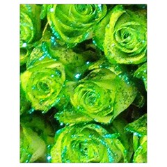 Festive Green Glitter Roses Valentine Love  Drawstring Bag (small) by yoursparklingshop