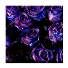 Purple Glitter Roses Valentine Love Tile Coasters by yoursparklingshop