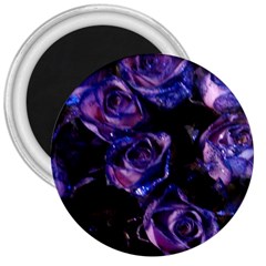 Purple Glitter Roses Valentine Love 3  Magnets by yoursparklingshop