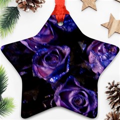 Purple Glitter Roses Valentine Love Ornament (star)  by yoursparklingshop