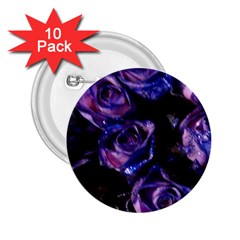 Purple Glitter Roses Valentine Love 2 25  Buttons (10 Pack)  by yoursparklingshop