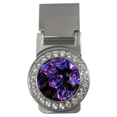 Purple Glitter Roses Valentine Love Money Clips (cz)  by yoursparklingshop