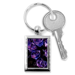 Purple Glitter Roses Valentine Love Key Chains (rectangle)  by yoursparklingshop