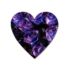 Purple Glitter Roses Valentine Love Heart Magnet by yoursparklingshop