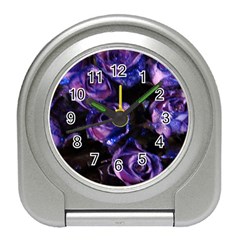 Purple Glitter Roses Valentine Love Travel Alarm Clocks by yoursparklingshop