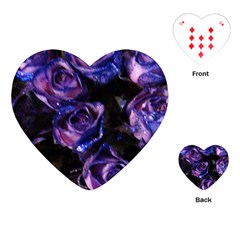 Purple Glitter Roses Valentine Love Playing Cards (heart)  by yoursparklingshop