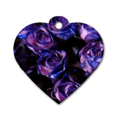 Purple Glitter Roses Valentine Love Dog Tag Heart (one Side) by yoursparklingshop