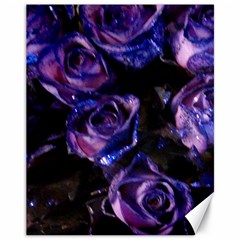 Purple Glitter Roses Valentine Love Canvas 11  X 14   by yoursparklingshop