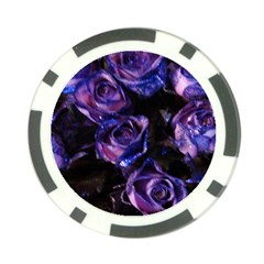 Purple Glitter Roses Valentine Love Poker Chip Card Guards by yoursparklingshop