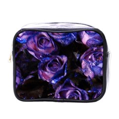 Purple Glitter Roses Valentine Love Mini Toiletries Bags by yoursparklingshop