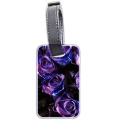 Purple Glitter Roses Valentine Love Luggage Tags (two Sides) by yoursparklingshop