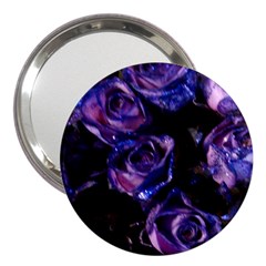 Purple Glitter Roses Valentine Love 3  Handbag Mirrors by yoursparklingshop