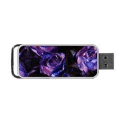 Purple Glitter Roses Valentine Love Portable Usb Flash (one Side) by yoursparklingshop