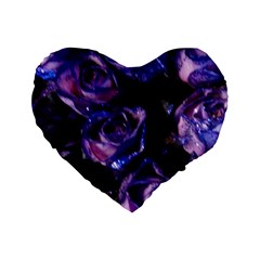 Purple Glitter Roses Valentine Love Standard 16  Premium Heart Shape Cushions by yoursparklingshop