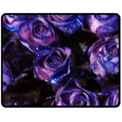 Purple Glitter Roses Valentine Love Double Sided Fleece Blanket (medium)  by yoursparklingshop