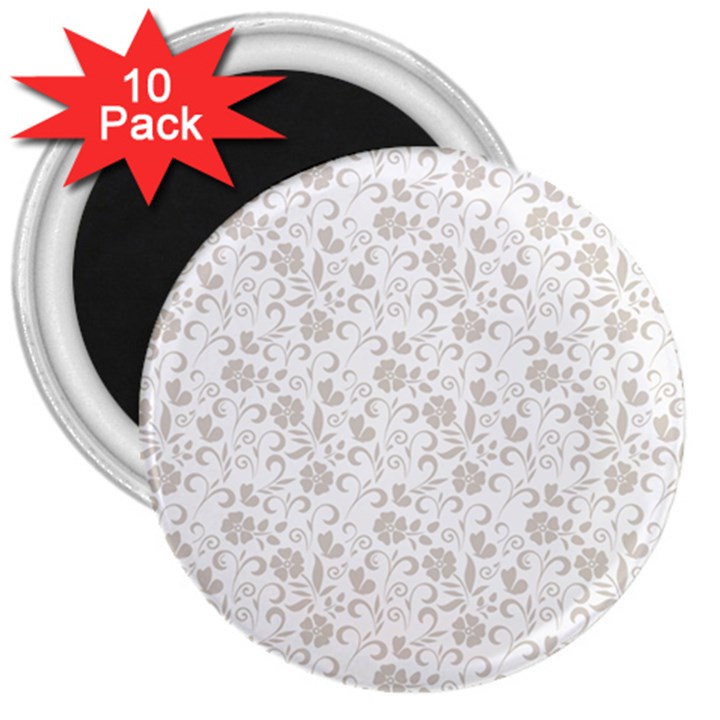 Elegant seamless Floral Ornaments Pattern 3  Magnets (10 pack) 