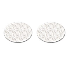 Elegant Seamless Floral Ornaments Pattern Cufflinks (oval)