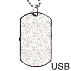 Elegant Seamless Floral Ornaments Pattern Dog Tag Usb Flash (two Sides)  by TastefulDesigns