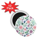 Hand Painted Spring Flourishes Flowers Pattern 1.75  Magnets (10 pack)  Front