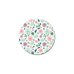 Hand Painted Spring Flourishes Flowers Pattern Golf Ball Marker by TastefulDesigns