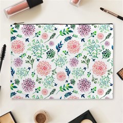 Hand Painted Spring Flourishes Flowers Pattern Cosmetic Bag (xl) by TastefulDesigns