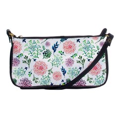 Hand Painted Spring Flourishes Flowers Pattern Shoulder Clutch Bags by TastefulDesigns