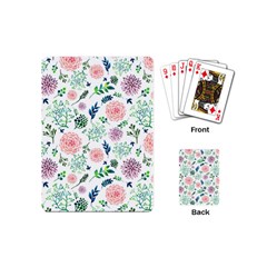 Hand Painted Spring Flourishes Flowers Pattern Playing Cards (mini)  by TastefulDesigns