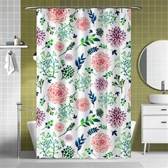 Hand Painted Spring Flourishes Flowers Pattern Shower Curtain 48  X 72  (small)  by TastefulDesigns