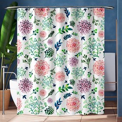 Hand Painted Spring Flourishes Flowers Pattern Shower Curtain 60  X 72  (medium)  by TastefulDesigns