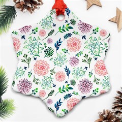 Hand Painted Spring Flourishes Flowers Pattern Ornament (snowflake)  by TastefulDesigns