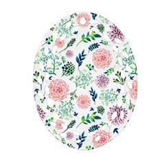 Hand Painted Spring Flourishes Flowers Pattern Oval Filigree Ornament (2-side)  by TastefulDesigns