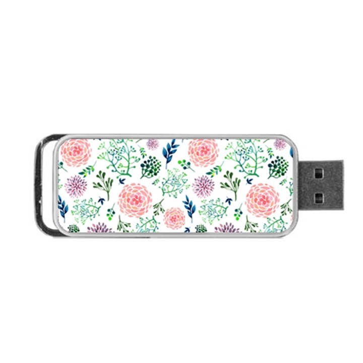 Hand Painted Spring Flourishes Flowers Pattern Portable USB Flash (Two Sides)