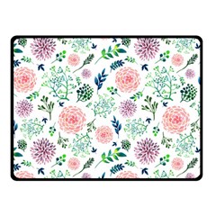 Hand Painted Spring Flourishes Flowers Pattern Double Sided Fleece Blanket (small)  by TastefulDesigns