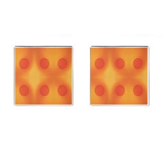 Sunny Happy Orange Dots Cufflinks (square) by yoursparklingshop