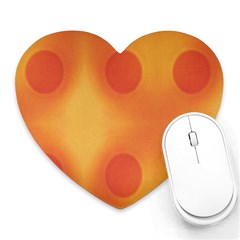 Sunny Happy Orange Dots Heart Mousepads by yoursparklingshop