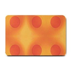 Sunny Happy Orange Dots Small Doormat  by yoursparklingshop