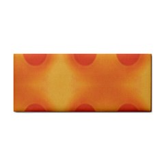 Sunny Happy Orange Dots Hand Towel by yoursparklingshop