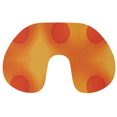 Sunny Happy Orange Dots Travel Neck Pillows by yoursparklingshop