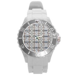 Geometric Diamonds Round Plastic Sport Watch (l) by yoursparklingshop