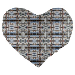 Geometric Diamonds Large 19  Premium Heart Shape Cushions by yoursparklingshop