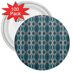 Tropical Blue Abstract Ocean Drops 3  Buttons (100 Pack)  by yoursparklingshop