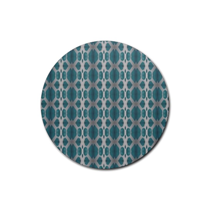 Tropical Blue Abstract Ocean Drops Rubber Round Coaster (4 pack) 