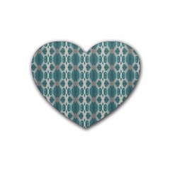 Tropical Blue Abstract Ocean Drops Heart Coaster (4 Pack)  by yoursparklingshop