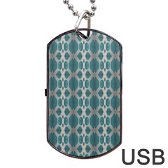 Tropical Blue Abstract Ocean Drops Dog Tag Usb Flash (one Side) by yoursparklingshop