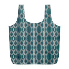 Tropical Blue Abstract Ocean Drops Full Print Recycle Bags (l) 