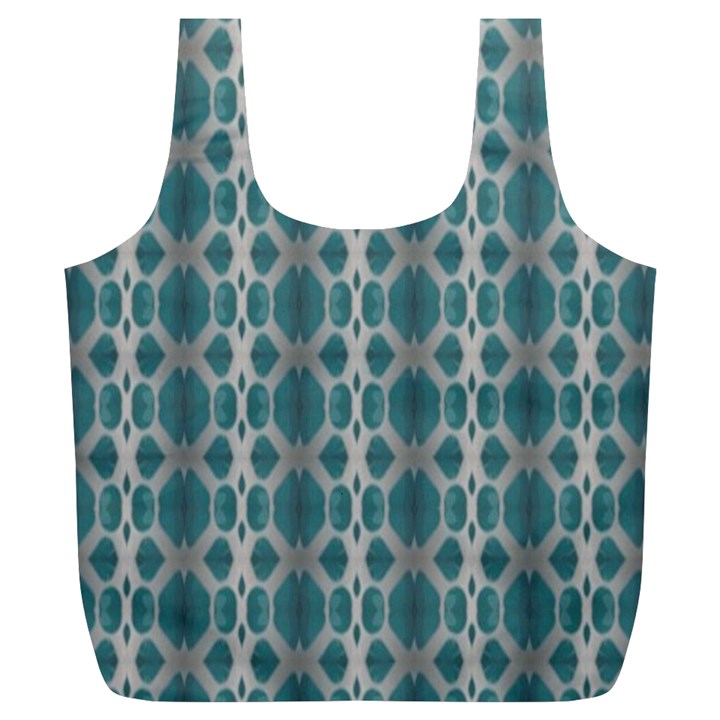 Tropical Blue Abstract Ocean Drops Full Print Recycle Bags (L) 