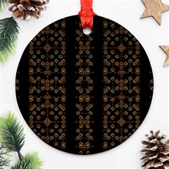 Dark Arabic Stripes Ornament (round)  by dflcprints