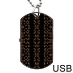 Dark Arabic Stripes Dog Tag USB Flash (One Side) Front